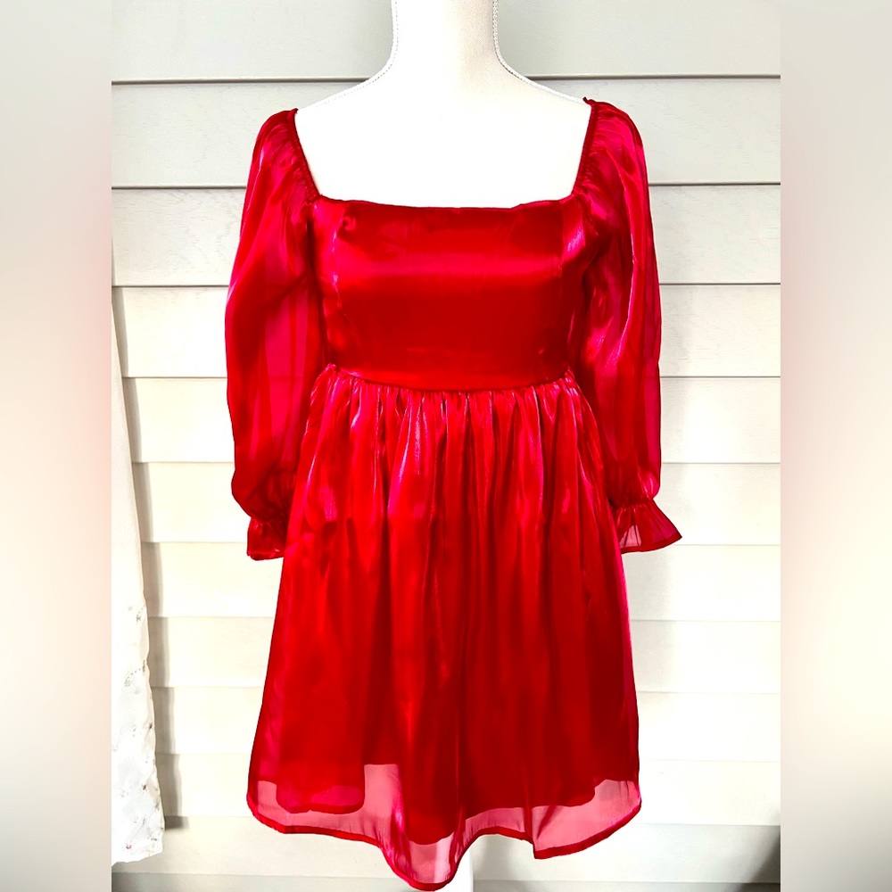 Baby doll red dress size M